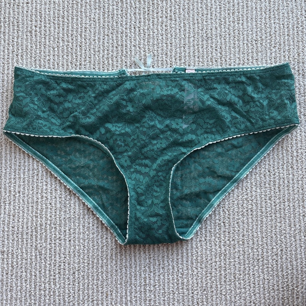 Victoria's Secret Lace Lacie HipHugger Panty Green Large Women's NWT